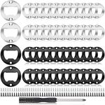 Cunhill 40 Sets Bottle Opener Inserts Kits Round DIY Bottle Opener Hardware Kit DIY Beer Opener Wrench Spanner with Screws Screwdriver for Bottle Opener(Black, Silver)