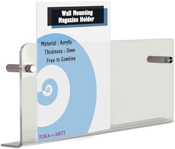 TUKA-i-AKUT 2X 60cm Portafolletos de Pared, Acrílico Extrafuerte, Revistero Estantes de Pared, Soporte de Pared para Revistas Periódicos Folletos Documentos Libros, Transparente, TKD8256-60cm-2x