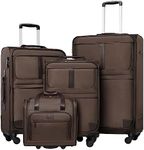 Coolife Luggage 4 Piece Set Suitcase Expandable TSA lock spinner softshell