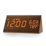 JALL Digital Alarm Clock, with Wood