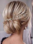 Unicra Bride Wedding Rhinestone Hair Vine Bridal Silver Hair Piece Crystal Headband Floral Hair Accessories for Women and Girls