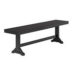 Walker Edison Furniture Antique Wood Bench, Black