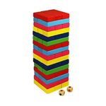 SAJANI Adult Wooden Blocks Tumbling Tower Toys with Dices Stacking & Balancing Games for Kids-51 Pieces