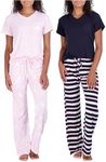 2 Pack: Short Sleeve Pajamas For Wo