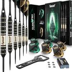 IgnatGames Professional Steel Tip Darts - 6 Pack Premium Darts with Stylish Case and Darts Guide, Darts Metal Tip Set with Aluminum Shafts + Rubber O'Rings + Extra Flights + Dart Sharpener and Wrench