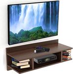 Ereteken ART Tv Set Top Box Entertainment Unit Wall Stand Shelf Rack (Engineered Wood)(Brown,Matte)