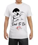 URBAN PENDU Dad to Be Cottonblend Tshirt for Men (white) Regular Size (DAD to BE, Small)