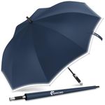 ANYCHO Big Umbrella for Men, Large Umbrella with Reflective Stripe for Women and Family, Windproof, UV Protection Auto Open Golf Umbrella Big Size for 2-4 Men (Blue - 54 Inch (Large folding))