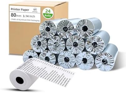 BORN4SHIP Thermal Paper For Receipt Printer - 80mm (3.14") × 17m, Compatible with M817 Printer and wide range of POS Systems for Small Business – For Cash Registers Printer, ATM Machine (24 Rolls)
