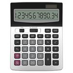 Helect H1006 12 Digit Desktop Calculator, Standard Function Business Desktop Calculator, Silver
