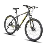 Hiland 27.5 Inch Mountain Bike Aluminum Frame 21 Speed for Man with Hydraulic Disc-Brake, Lock-Out Suspension Fork 18 Inch Frame, Black