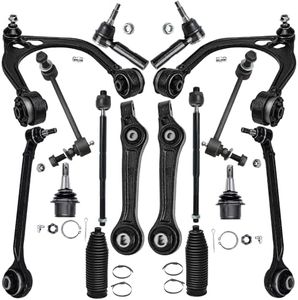 Detroit Axle - RWD Front End 16pc Suspension Kit for Chrysler 300 Dodge Charger Challenger Magnum, Control Arms Lower Ball Joints Sway Bars Inner Outer Tie Rods Boots Replacement