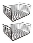 Styleys Metal Under Shelf Basket Wire Rack for Extra Cabinet Storage 13.5-inch, 2pcs, Black -S11027A