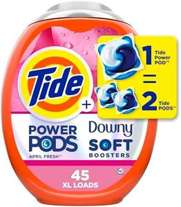 Tide Power PODs 2-in-1 Laundry Detergent Pods with Downy Soft Boosters, Lasting Freshness with April Fresh Scent, 45 Count, Tide Pods Laundry Detergent, Laundry Pods Detergent