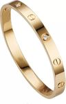 Glamlife love Bracelet for Women | Anti Tarnish Bangles | Stainless Steel Gold Plated love Bracelet For Women & Girls | Kada for Women (Gold Bracelet)