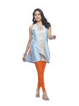 Lyra Premium Viscose Full Length Churidar Leggings for Women Orange