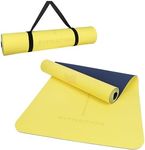 FitNation Yoga Mat – Extra-Large Exercise Mat – TPE Yoga Mats for Home Workout – Lightweight and Durable Workout Mat for Women and Men – Pilates Mat with Carrying Strap – 1/3-inch Thick (Gold)