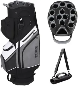 Golf Cart Bag 14-Way Top with Full-Length Dividers, 11 Pockets, Easy-Access Handle,Rain Hood & Mini Carry Bag