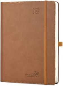 POPRUN Lehrerkalender 2026 2027 A4 auf Deutsch - Lehrerplaner 26/27 für die Vorbereitung mit Monatliches Register. Schulplaner mit PU-Leder Softcover für Lehrerinnen und Lehrer (Braun)