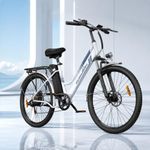 WITAMBIKE C26 PRO 26" Step-Through Electric Bike for Adults, 250W Motor & 36V 20Ah Battery, Premium 7-Speed City Commuter E-Bike, 43Nm High Torque, 100-120km Range, 2.35" Wide Tyres, White