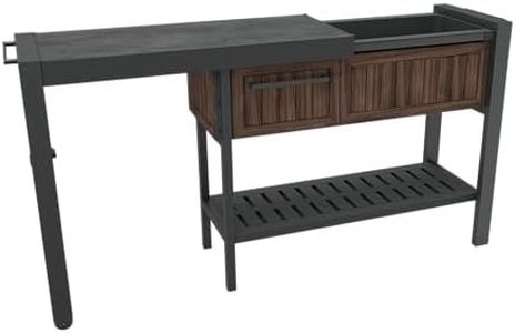 Keter Extendable Outdoor Bar Cart with Hidden Cooler, Storage Drawers & Prep Surface – Mobile Patio Serving Station with Drainage Kit & Hidden Wheels for Backyard, Garden & Poolside Entertaining