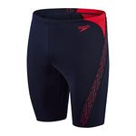 Speedo Boys Hyper Boom Splice Ii Jammer, True Navy/Fed Red, 13-14 Years EU