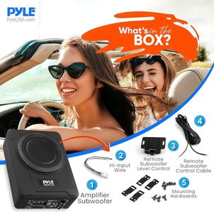Pyle 20cm Underseat Car Subwoofer – Compact Slim Bass Speaker