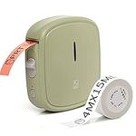 Qutie Label Maker Machine,Customizable Portable Bluetooth Sticker Printer with Tape,Handheld Mobile Labeler for Home Kitchen Organization,Compatible with iOS/Android,Rechargeable (Green)