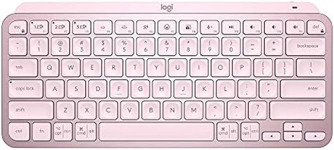 Logitech MX Keys Mini Minimalist Wireless Illuminated Keyboard, Compact, Bluetooth, Backlit, USB-C, Compatible with Apple macOS, iOS, Windows, Linux, Android, Metal Build - Rose