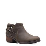 Clarks Collection Women's Charlten Grace Ankle Boot, Taupe Oily Leather, 8 Wide US