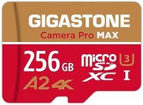 [5-Yrs Free Data Recovery] GIGASTONE 256GB Micro SD Card, 4K Camera Pro MAX, A2 V30 MicroSDXC Memory Card UHD Video, Up to 130/85 MB/s, for Smartphone, Gopro, Action Cams, UHS-I U3 C10 with Adapter