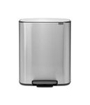 Brabantia Bo Pedal Bin - 2 x 30L Inner Buckets (Matt Steel Fingerprint Proof) Large Waste/Recycling Kitchen Bin - Soft Closing Lid