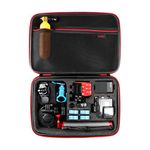 HSU Carrying Case for GoPro Hero 13, 12, 11, 10, 9, 8, 7, 6, 5 Black, AKASO Campark and Accessories, GoPro Travel Case with Fully Customizable Interior, Action Camera Storage Bag（Large）