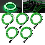 Ourbest Car EL Neon Wire for Car Interior Decoration LED Luminous Electroluminescent Wire Cold Strip Light String Tape DC 12V (Green)