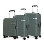 American Tourister Liftoff Spinner 3 Pc Set Dark Olive Polypropylene Spinner Hard Luggage with Double Wheel (Trolley/Suitcase), 8 Wheels, 79 Cm