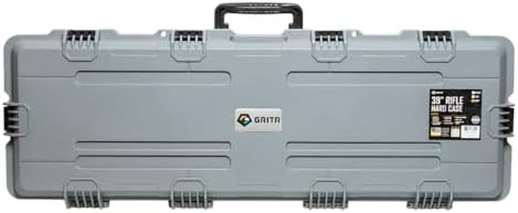 GRITR 39" Tactical Hard Rifle Case with Foam Padding - TSA Approved Gun Travel Case for Rifles - IP67 Compliant Waterproof Dustproof Shockproof Gun Storage Accessory, Gray