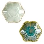 2 Pcs Ceramic Jewelry Plates Lotus 