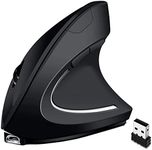 Wireless Rechargeable Ergonomic Mouse, 2.4G Small Wireless Vertical Optical Mice with 3 Adjustable DPI Levels for Laptop, PC, Computer, Desktop, Notebook