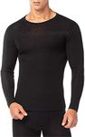 QNQ Monte Carlo Men's Pure Wool Thermal Full Sleeves (TOP) (Black) (36-MEDIUM-90CM)