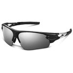 BEACOOL Polarized Sports Sunglasses for Men Women Youth Baseball Cycling Fishing Running TAC Glasses (Sliver)