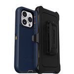 OtterBox iPhone 14 Pro (ONLY) Defender Series Case - Blue Suede Shoes (Blue), Rugged & Durable, with Port Protection, Includes Holster Clip Kickstand