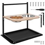 Belle Vous Raised Dog Bowls with Spillproof Mat - Stainless Steel Food and Water Bowls with Adjustable Height Stand & Non-Slip Mat - Elevated Pet Feeder for Small, Medium & Large Dogs/Cats