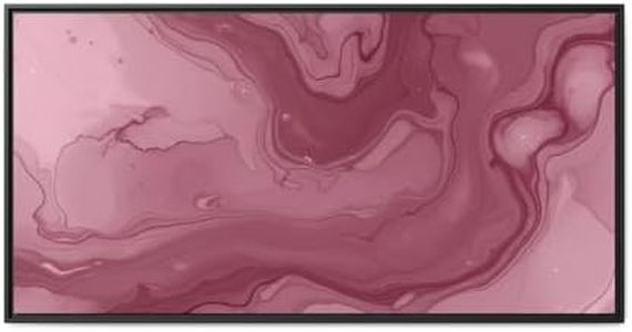 BrickByDreamCo - Pink Marble Abstract Matte Canvas Framed | Fluid Art Wall Print