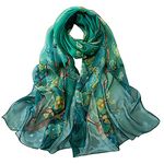 BLURBE Chiffon Scarf Women - Ladies Scarves Lightweight Floral Print Chiffon Scarfs Shawls and Wraps for Womens Spring Autumn