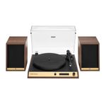 Crosley C72 Record Player with Speakers - Bluetooth Turntable with 60W Bookshelf Speakers, Easy Set Up Vinyl Player with Dust Cover, Record Player Shelf System, Audio-Technica Cartridge, Walnut