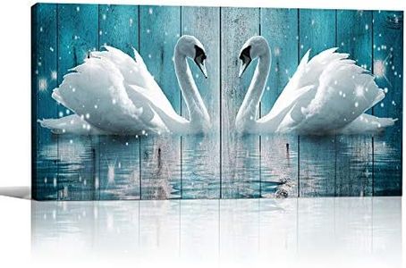 DZRWUBHS Wall Art for living room Canvas wall decorations for bathroom Modern Wall decor Family Bedroom Wall Pictures Two swans Artwork Kitchen office Home decoration Abstract painting