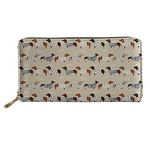 MODEGA Dachshund Pattern Womens Wallet Black Leather Purse with Coin Pocket Wallets Travel Causal Money Clips Handbag Banquest Clutch Bag