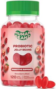 Human Beanz Probiotic Jelly Bean Gummies for Men and Women, Probiotic Supplements for Digestive Health, Nutritional Vegetarian Supplements, 120 Strawberry Blast Jelly Beans, Kosher