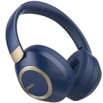 LORELEI B-C6 Wireless Over Ear Headphones, 50H Playtime Foldable Lightweight Bluetooth Headsets, Deep Bass, Built-in Microphone, Memory Foam Earmuff, for Travel, Home Office (Navy Blue)