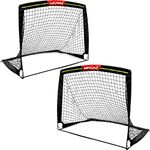 Wiel 4'x3' Kids Football Goal for the Garden, Foldable Training Soccer Pop Up Goals Net, W' Reflective Strips for Playing at Night, Children Outdoor Indoor Family Team Sport Games, Set of 2